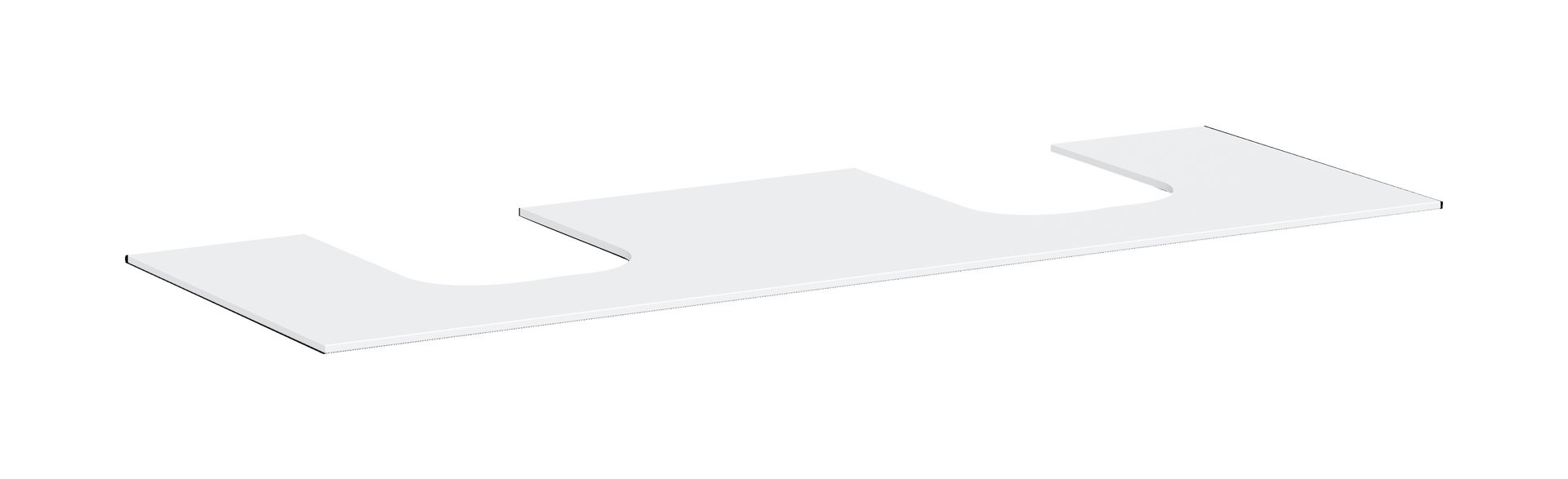 Konsole 1570/550 mit 2 Ausschnitten für Aufsatzwaschtisch geschliffen