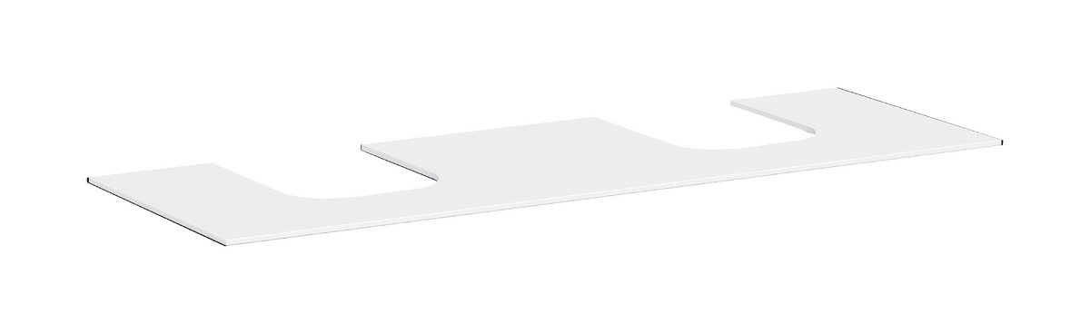 Consola 1570/550 con 2 recortes para lavabo sobre encimera