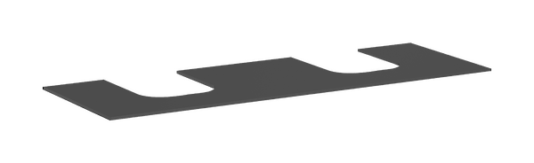 Console 1570/550 with 2 cutouts for countertop basin ground Slate Matt Grey