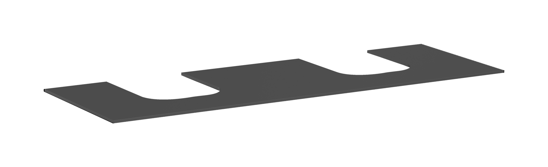 Blat 1570/550 z wycięciami pod 2 umywalki wpuszczane