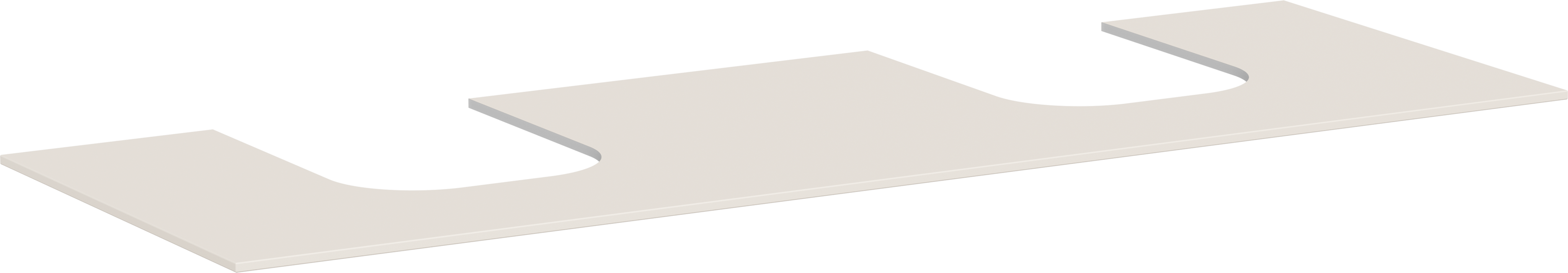 Console 1570/550 with 2 cutouts for countertop basin ground