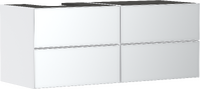 Waschtischunterschrank Mattweiß 1370/550 mit 4 Schubkästen für Konsole mit Ausschnitt links