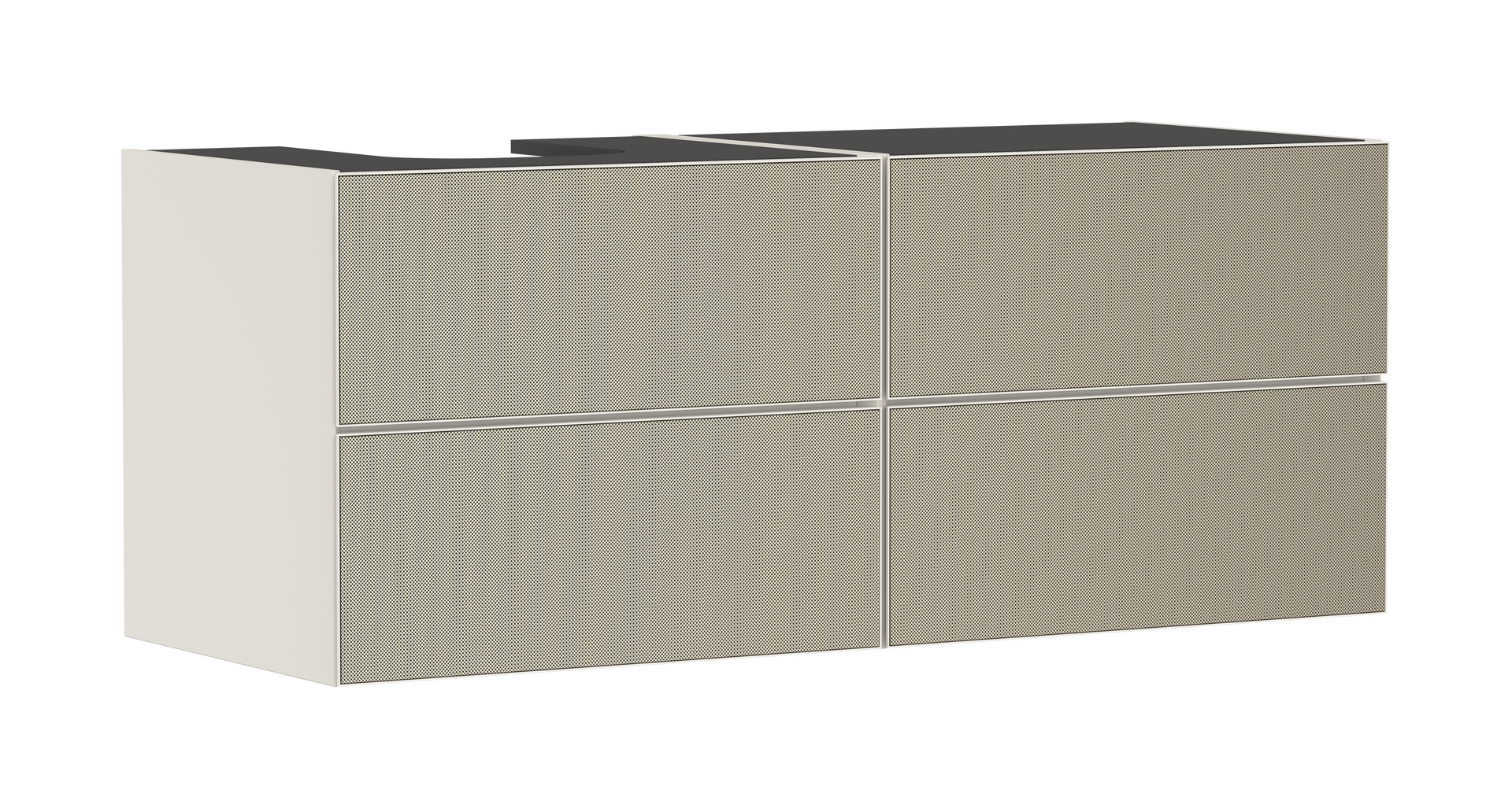 Vanity unit Sand Matt Beige 1370/550 with 4 drawers for console with cutout left