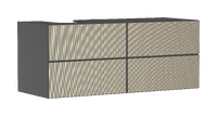 Onderkast Slate Matt Grey 1370/550 met 4 laden voor consolemet uitsparing links