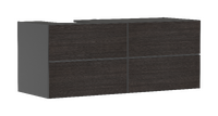 Onderkast Slate Matt Grey 1370/550 met 4 laden voor consolemet uitsparing links