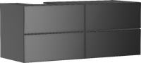 Onderkast Slate Matt Grey 1370/550 met 4 laden voor consolemet uitsparing links