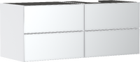 Waschtischunterschrank Mattweiß 1370/550 mit 4 Schubkästen für Konsole mit Ausschnitt rechts