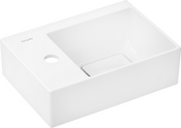 Mała umywalka wisząca 360/250 z otworem na baterię po lewej stronie, bez przelewu, SmartClean