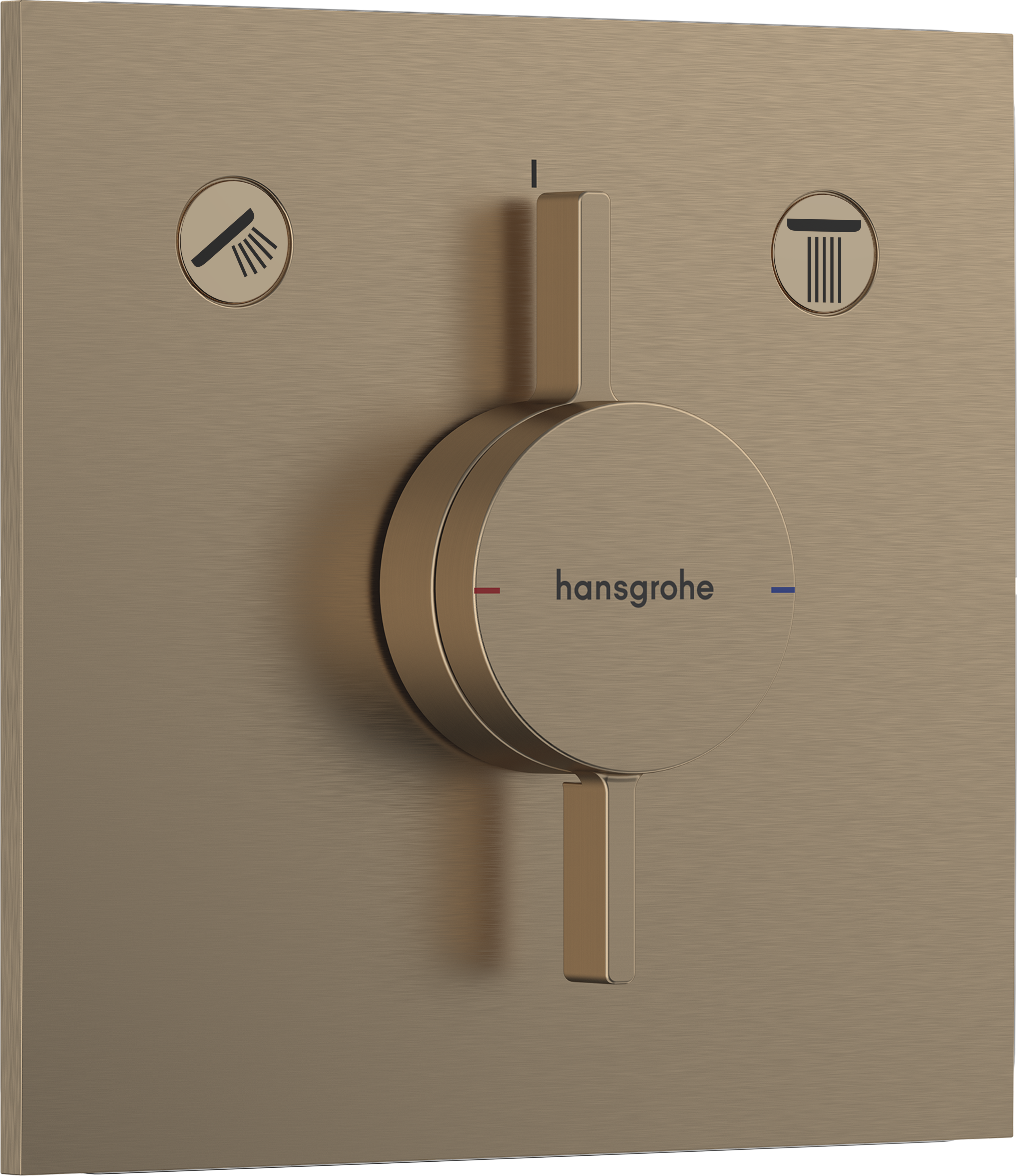 Mixer for concealed installation for 2 functions