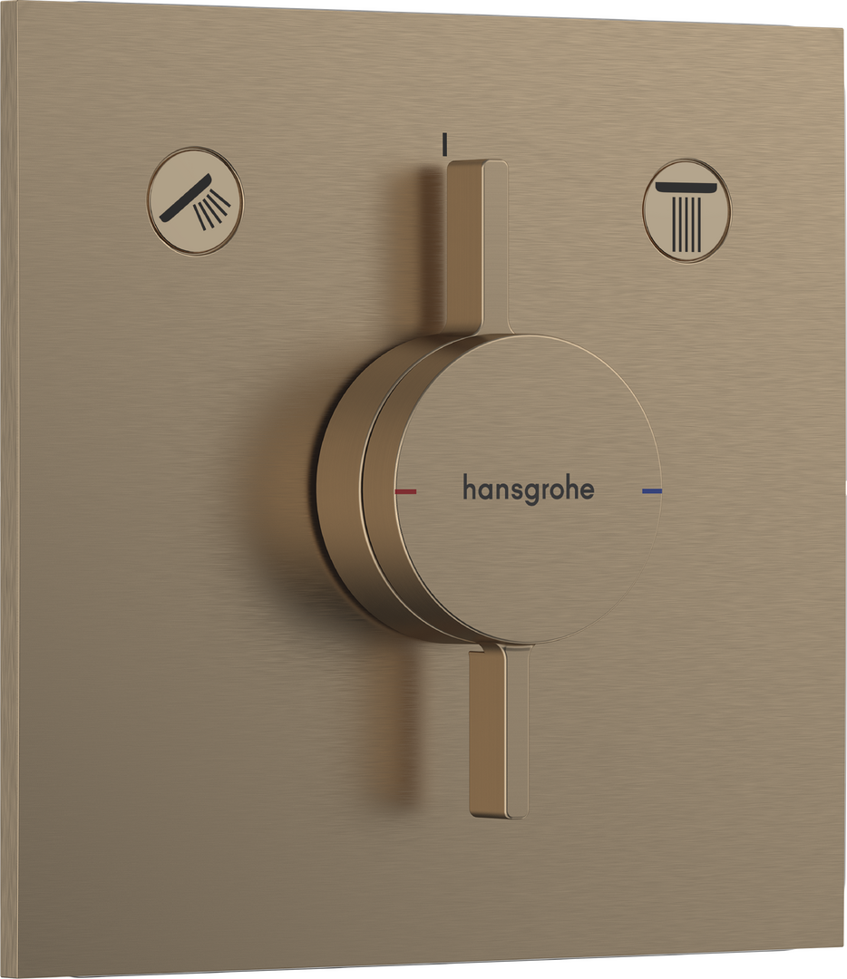 Mixer for concealed installation for 2 functions