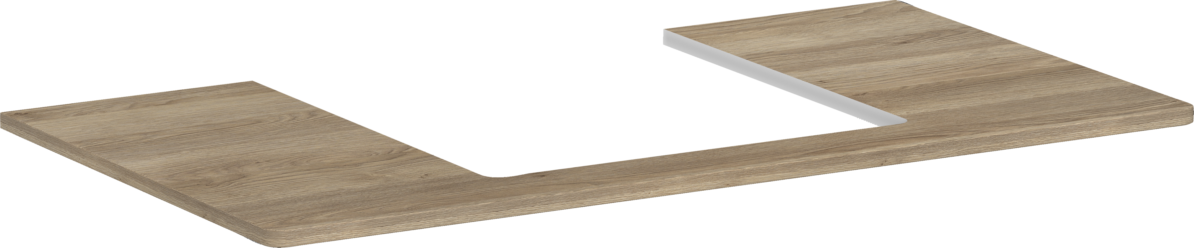 Plan stratifié 980/550 percé au centre pour lavabo Xelu Q 500/480