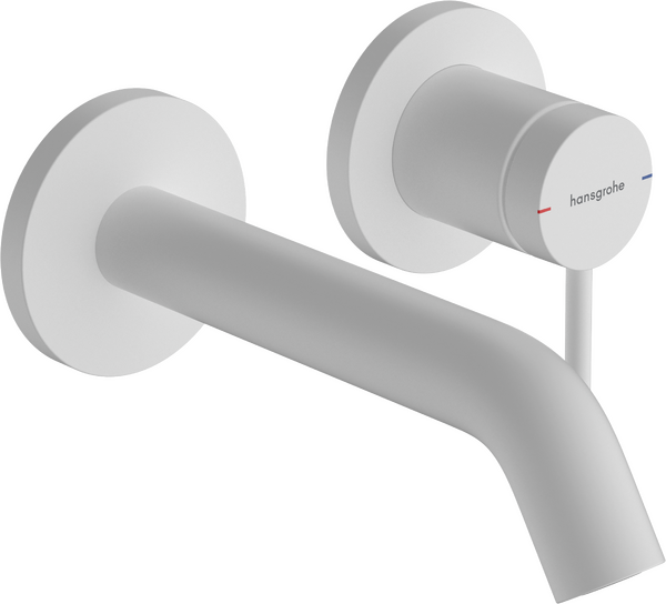 ééngreeps wastafelkraan inbouw voor wandmontage, met uitloop 16,5 cm Mat wit