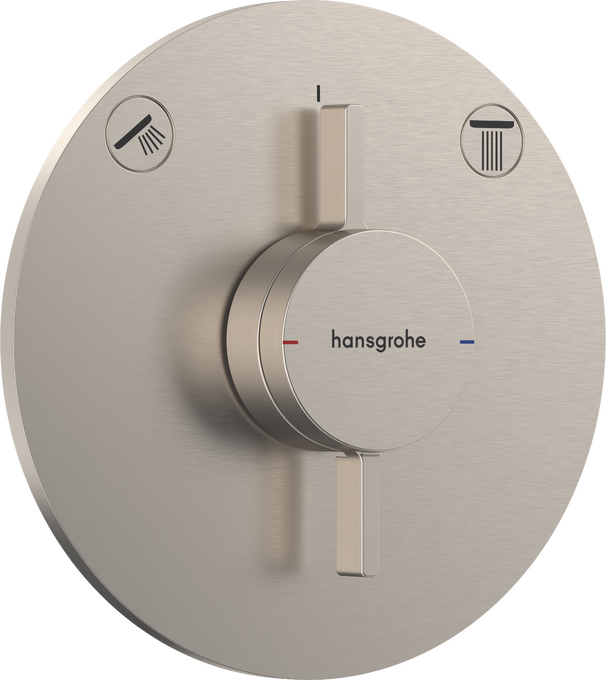 Mixer for concealed installation for 2 functions