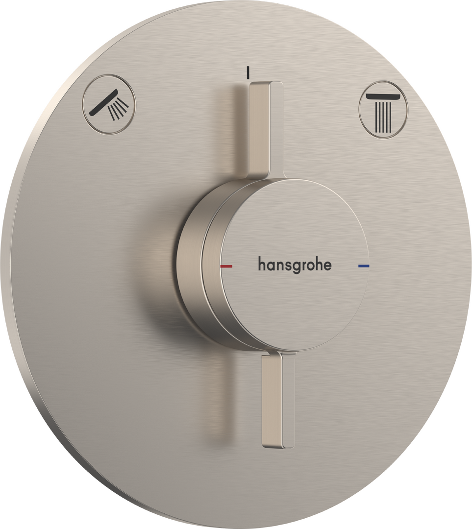 Mixer for concealed installation for 2 functions