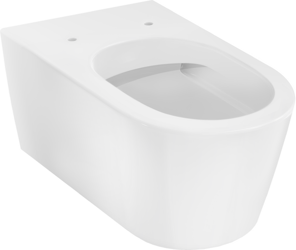 Wall hung WC elongated, rimless