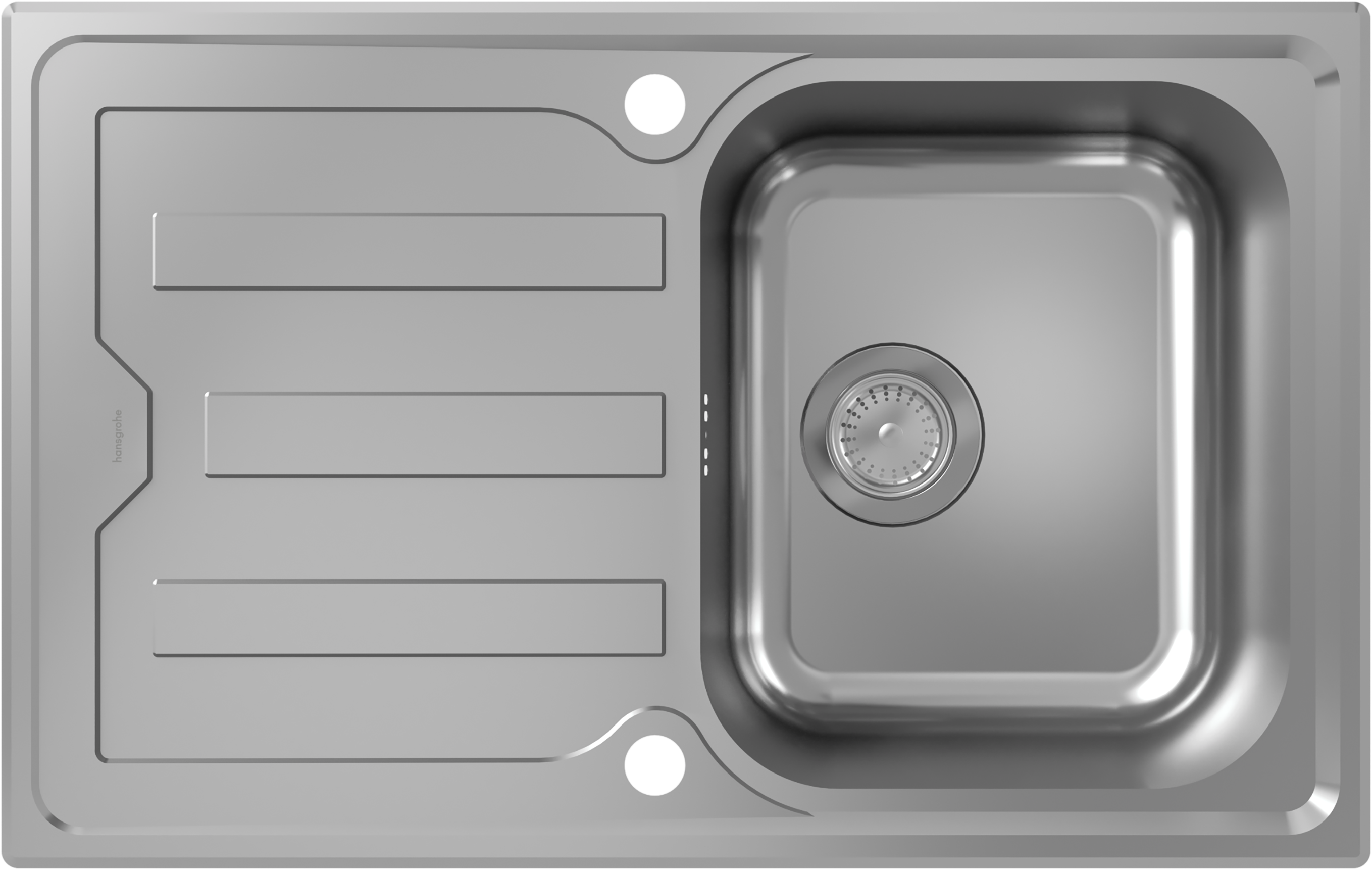 S440-A342 79 Einbauspüle 342 mit Abtropffläche kurz und automatischer Ablaufgarnitur