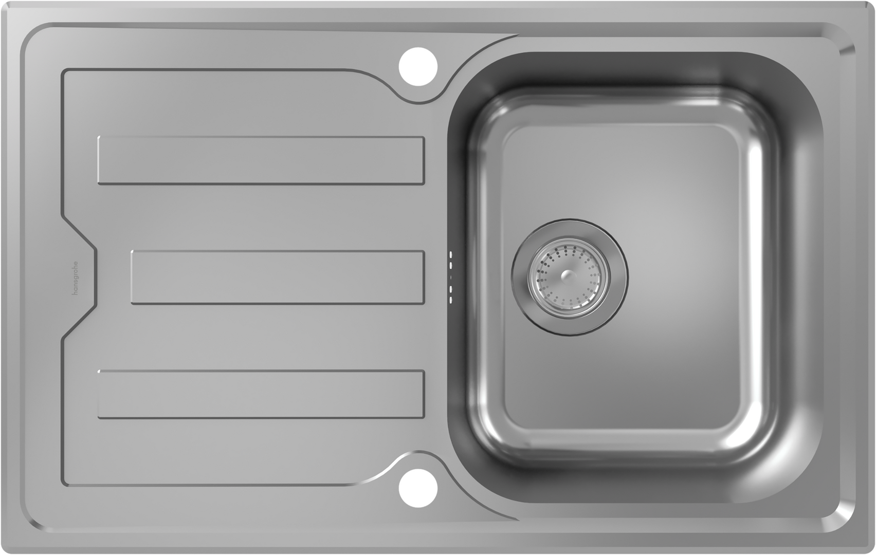 S440-A342 79 Einbauspüle 342 mit Abtropffläche kurz und automatischer Ablaufgarnitur