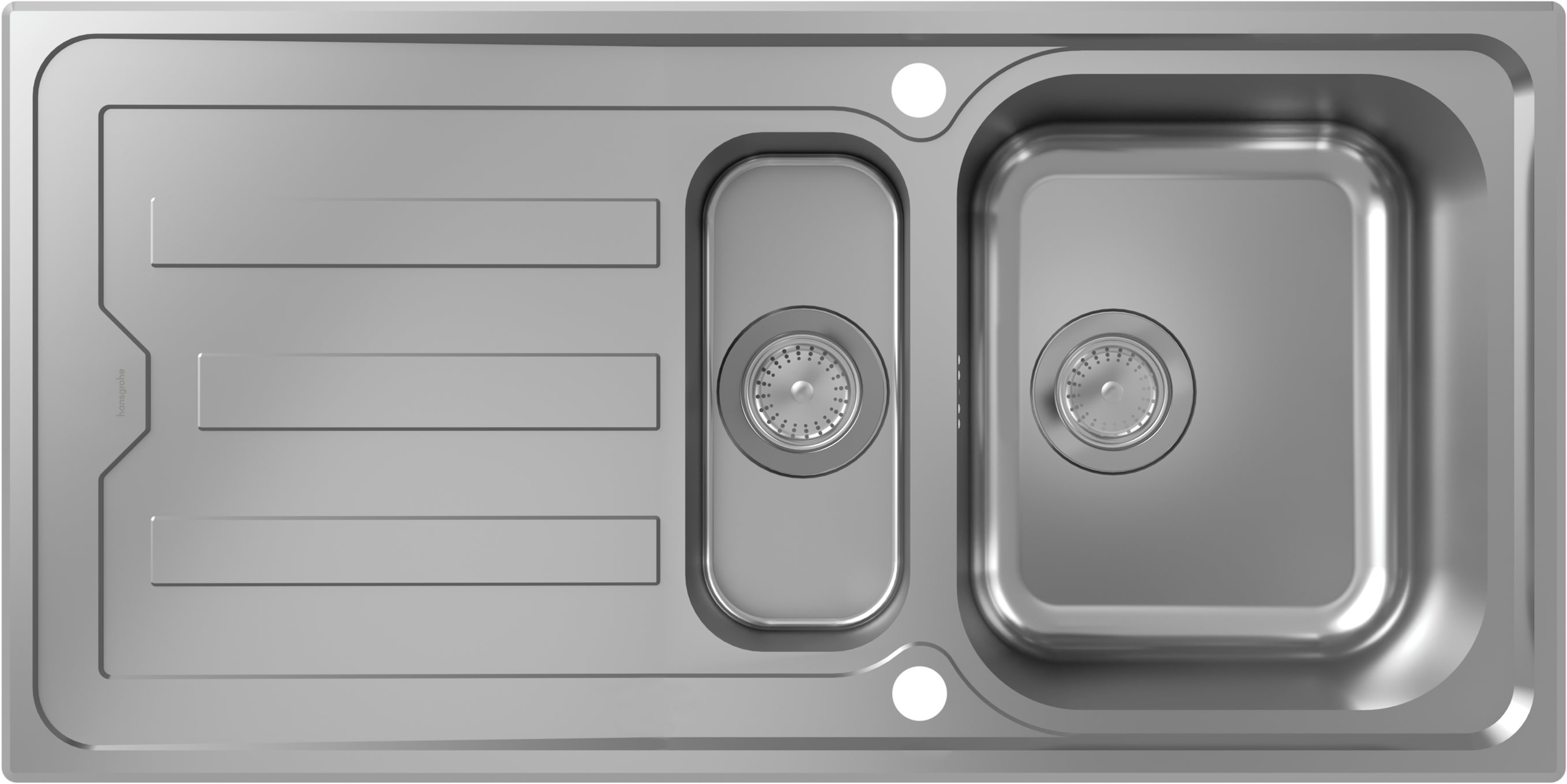 S440-A517 100 Einbauspüle 342/145 mit Abtropffläche und automatischer Ablaufgarnitur