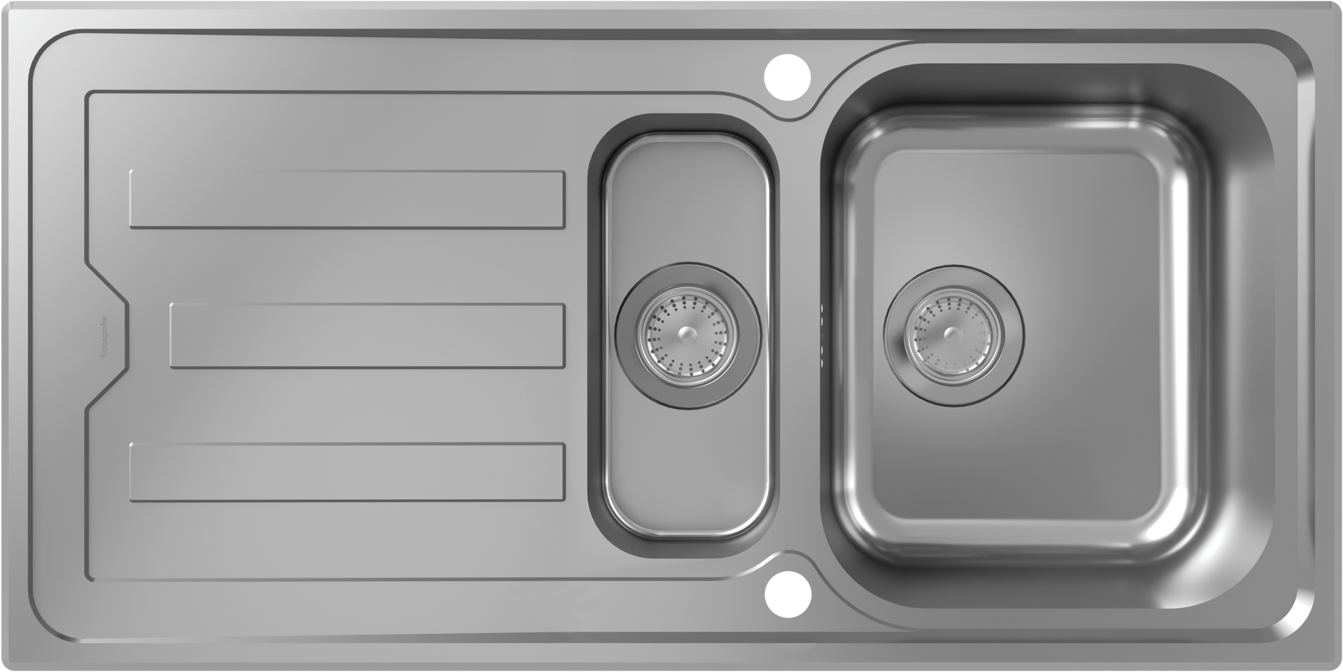 S440-A517 100 Einbauspüle 342/145 mit Abtropffläche und automatischer Ablaufgarnitur