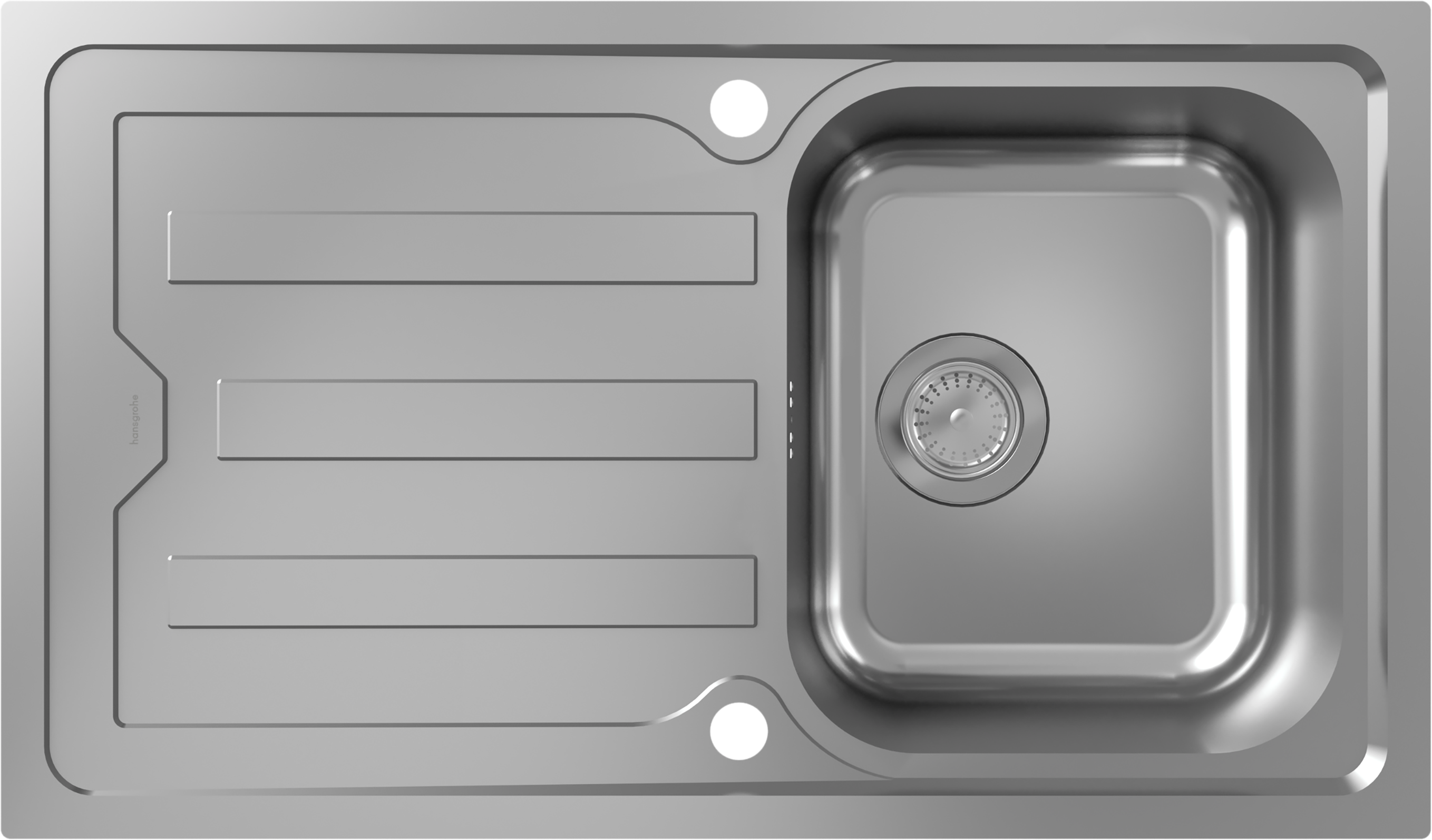 S440-F342 86 Einbauspüle 342 mit Abtropffläche lang und automatischer Ablaufgarnitur