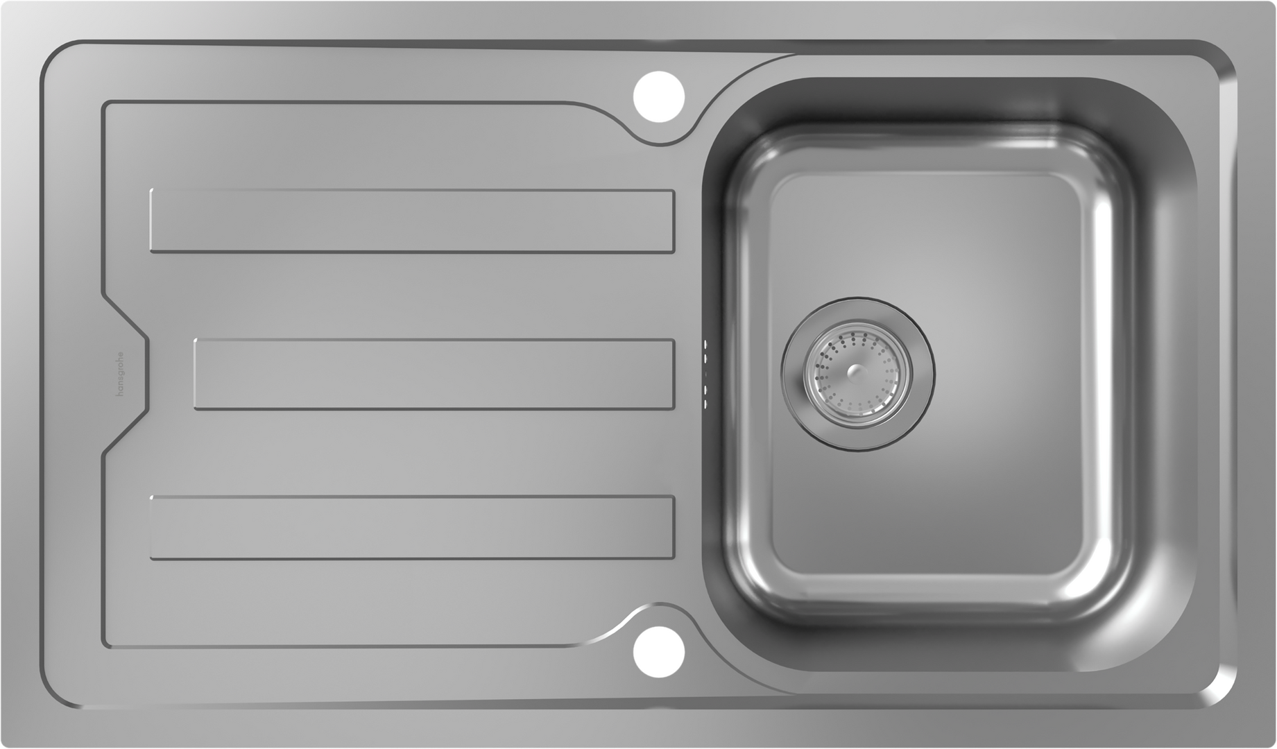 S440-F342 86 Einbauspüle 342 mit Abtropffläche lang und automatischer Ablaufgarnitur