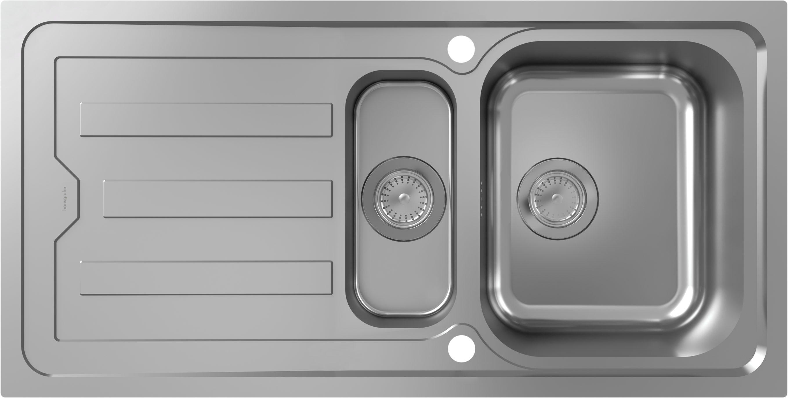 S440-F517 100 Einbauspüle 342/145 mit Abtropffläche und automatischer Ablaufgarnitur