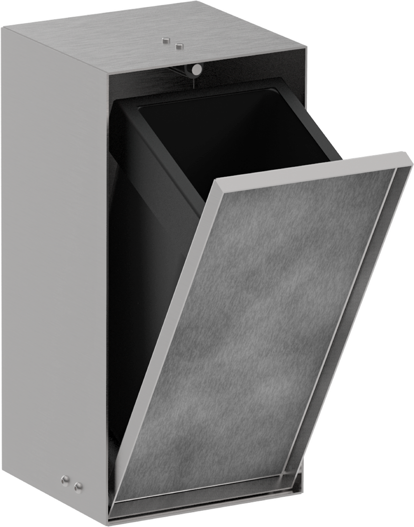 Väggnisch med papperskorg och kakelbar dörr 300/150/140