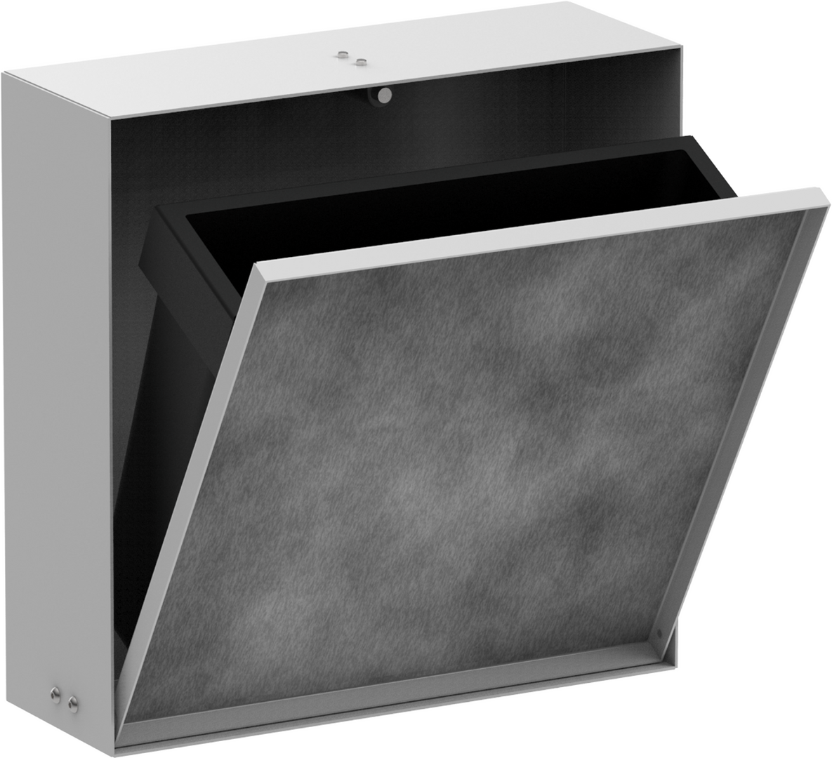 Väggnisch med papperskorg och kakelbar dörr 300/300/100