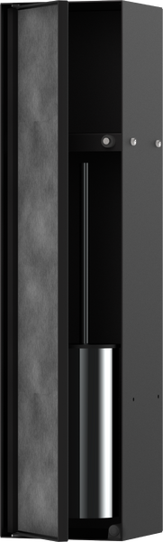 Porte-brosse de toilette encastré avec étagère de rangement et porte carrelée