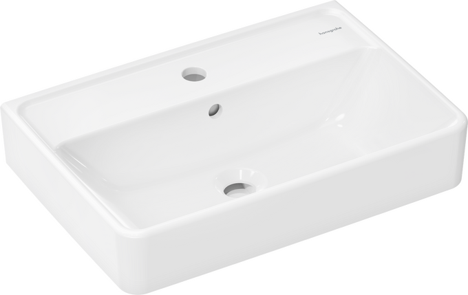 Wash basin Compact 550/370 with tap hole and overflow