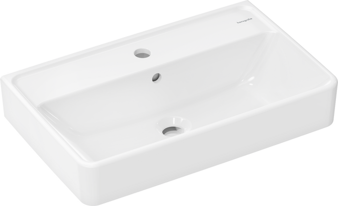 Wash basin Compact 600/370 with tap hole and overflow