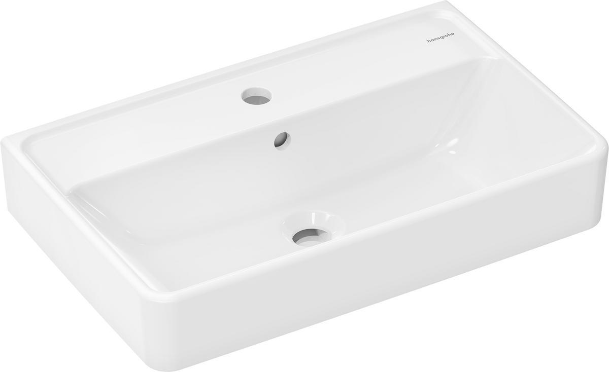 Wash basin Compact 600/370 with tap hole and overflow