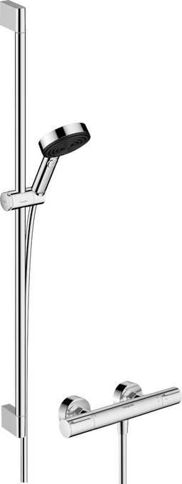 Set de ducha visto 105 3jet Relaxation EcoSmart con Ecostat Element y barra de ducha 90 cm