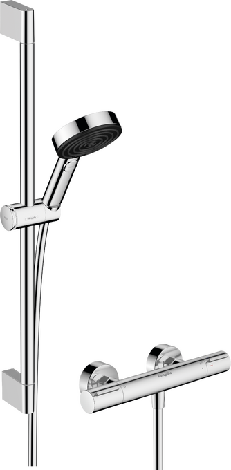 Set de ducha visto 105 3jet Relaxation EcoSmart con Ecostat Element y barra de ducha 65 cm