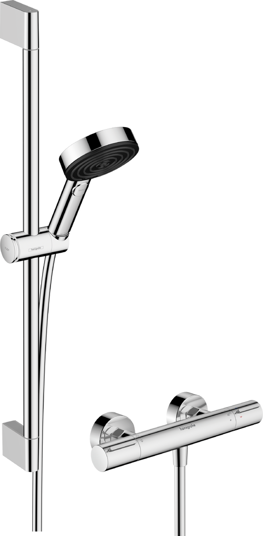 Utenpåliggende dusjpakke 105 3jet Relaxation EcoSmart med termostat Ecostat Element og dusjstang 65 cm