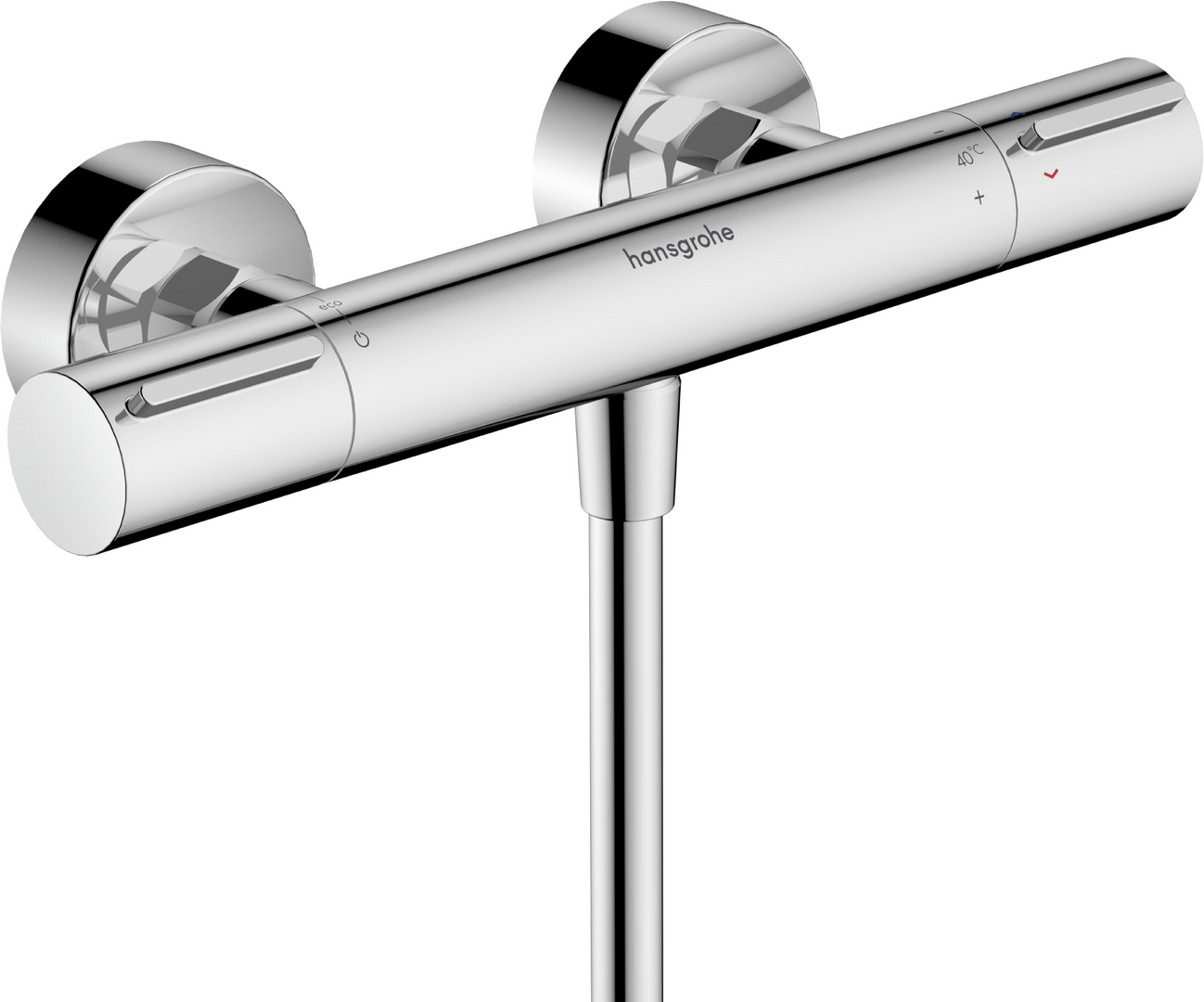 Shower thermostat for exposed installation