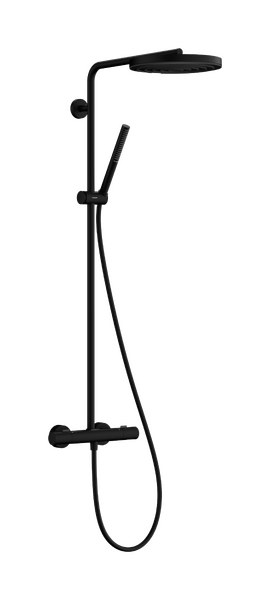 Showerpipe 260 1jet EcoSmart met Ecostat Fine thermostaat en staafhanddouche Matt Black