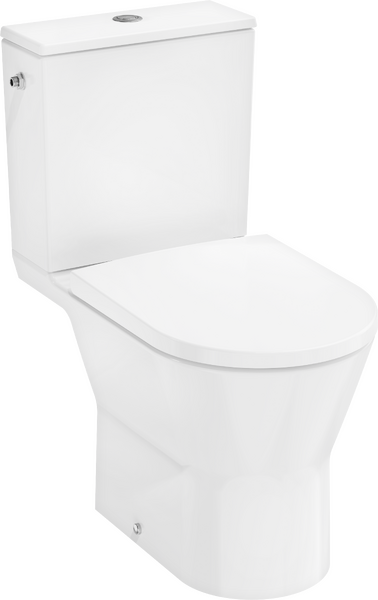 Pack WC à poser 640 avec sortie horizontale, système de chasse AquaChannel, SmartClean, avec abattant déclipsable QuickRelease et frein de chute SoftClose et réservoir, alimentation latérale