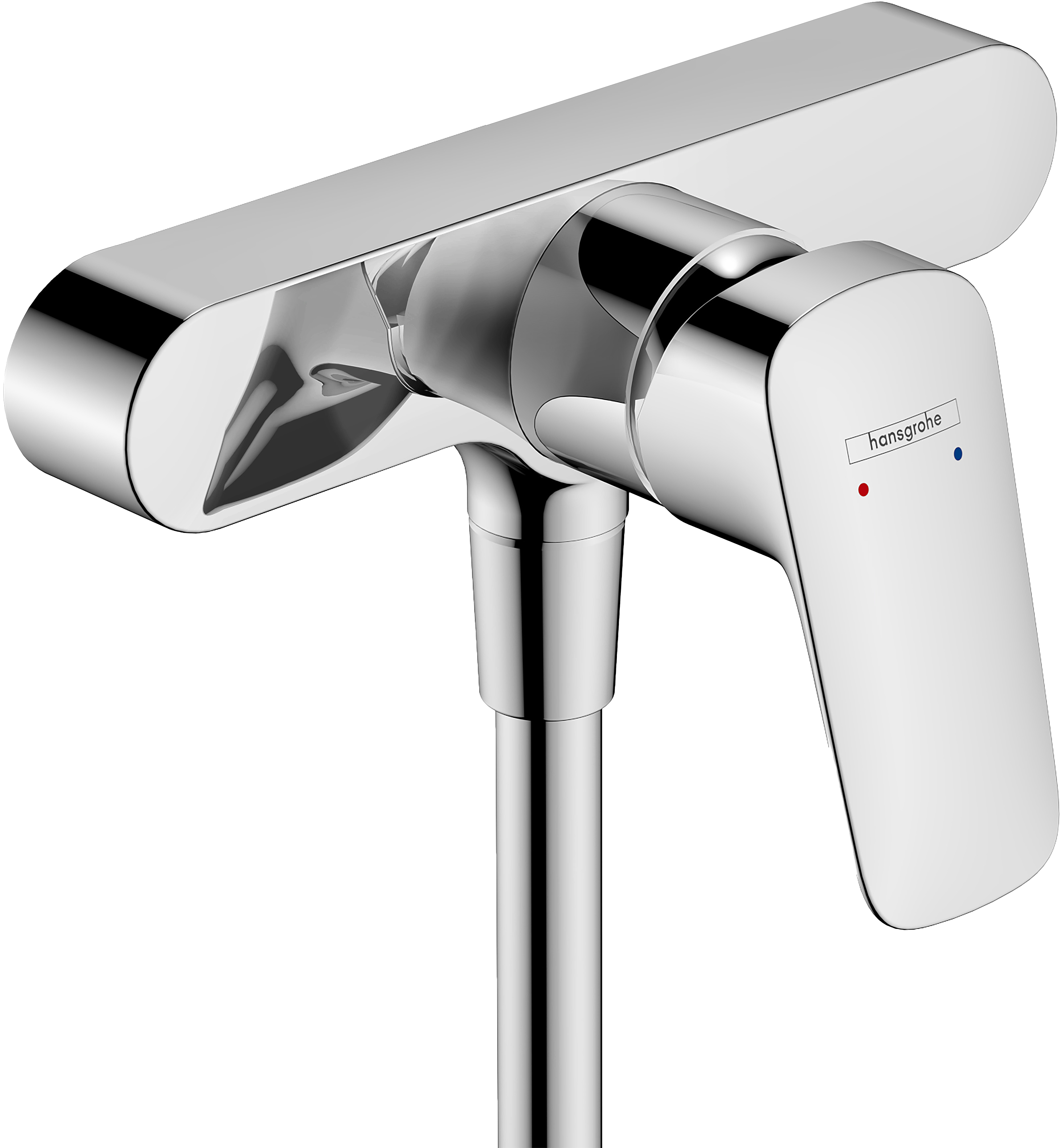 Single lever manual shower mixer for exposed installation with centre distance 15.3 cm