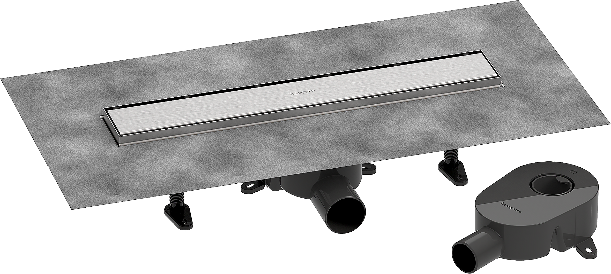 Komplettset Duschrinne 500 rückseitig befliesbar für Standard-/flache Installation