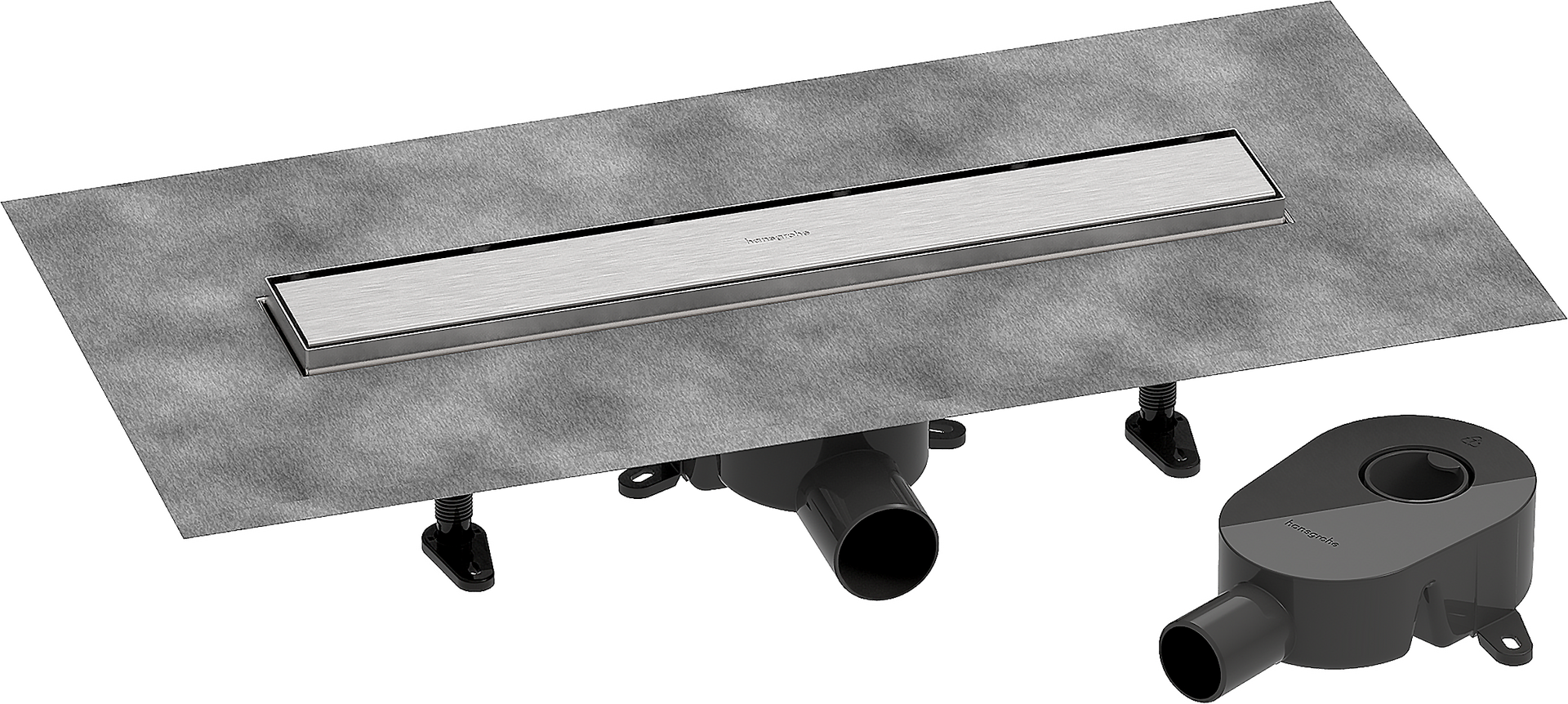 Komplettset Duschrinne 500 rückseitig befliesbar für Standard-/flache Installation