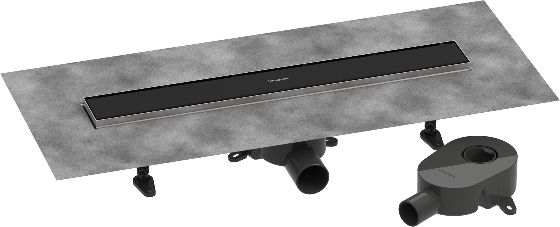 Komplettset Duschrinne 600 rückseitig befliesbar für Standard-/flache Installation