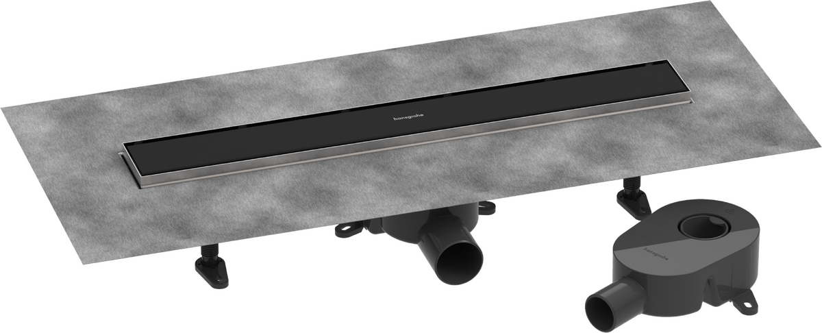 Set completo de desagüe lineal de ducha 600 con parte posterior alicatable para instalación estándar/plana