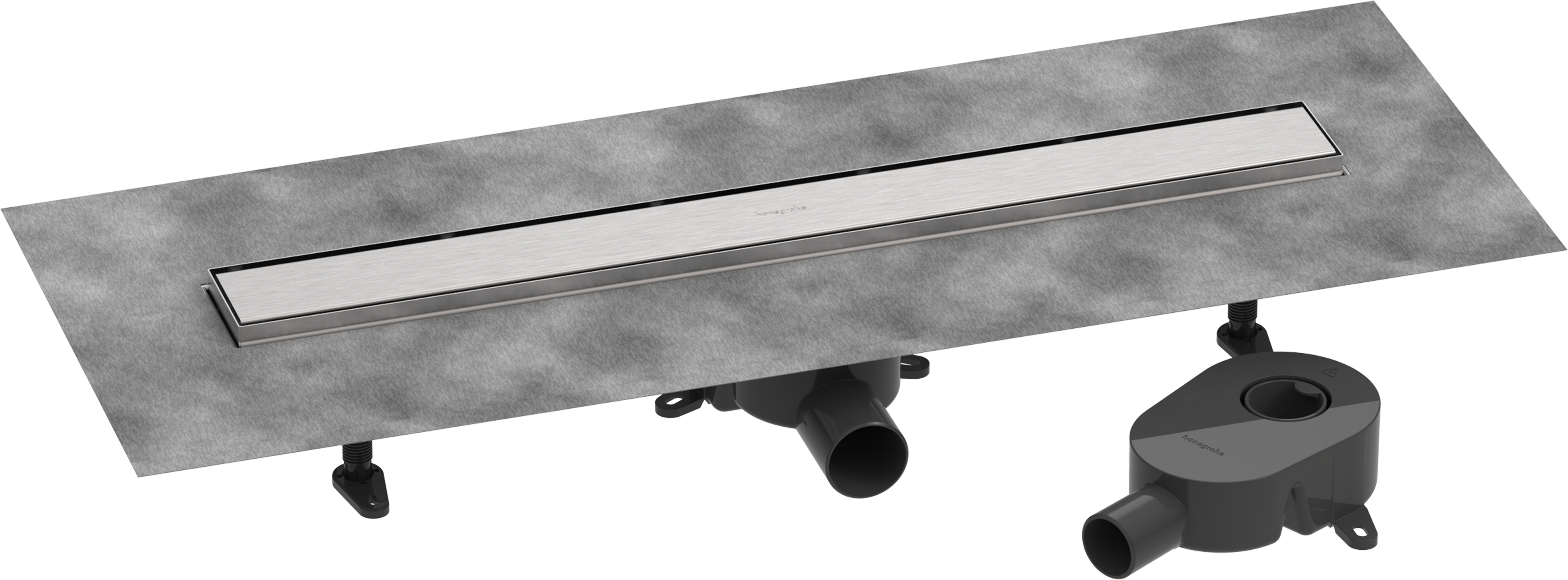 Complete set shower drain 700 tileable rear cover standard/flat installation