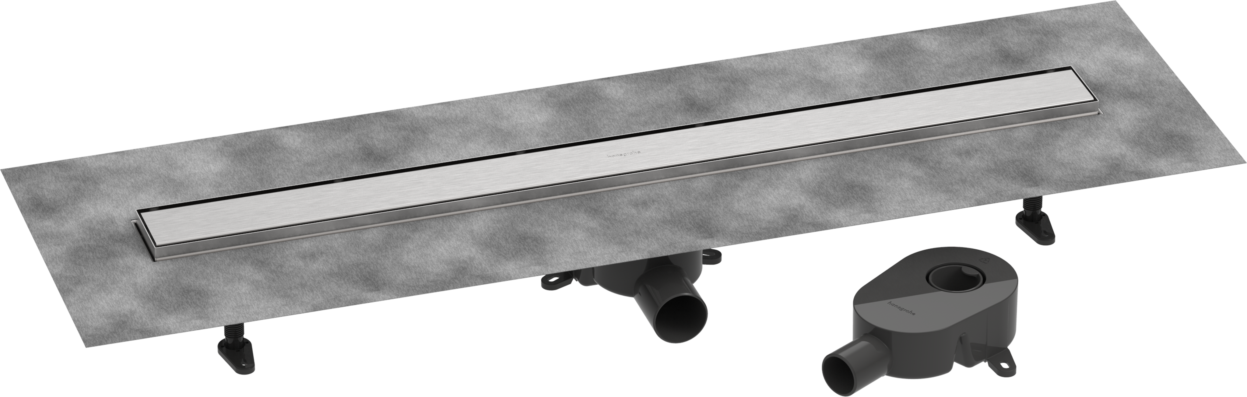 Complete set shower drain 900 tileable rear cover standard/flat installation