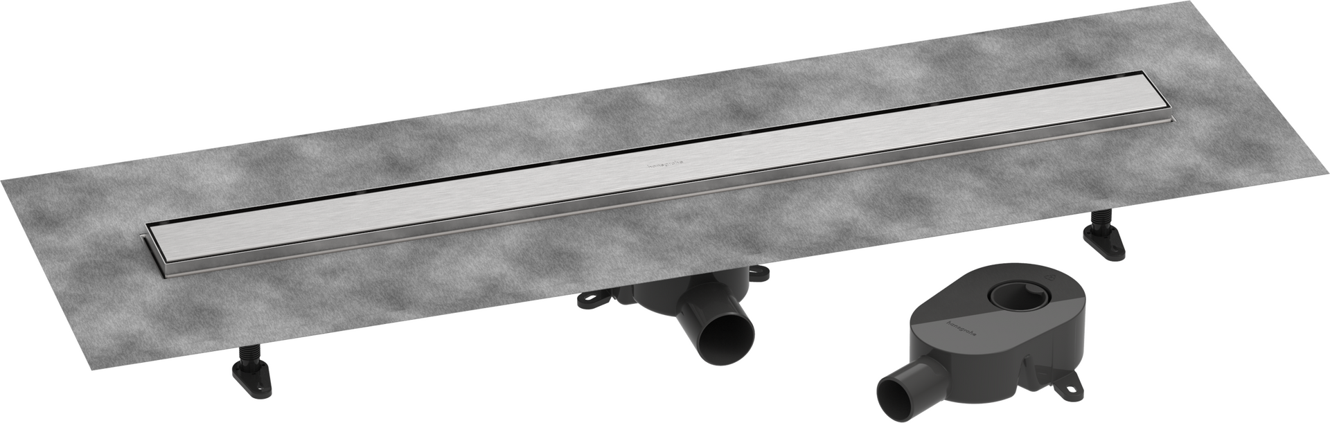 Complete set shower drain 900 tileable rear cover standard/flat installation