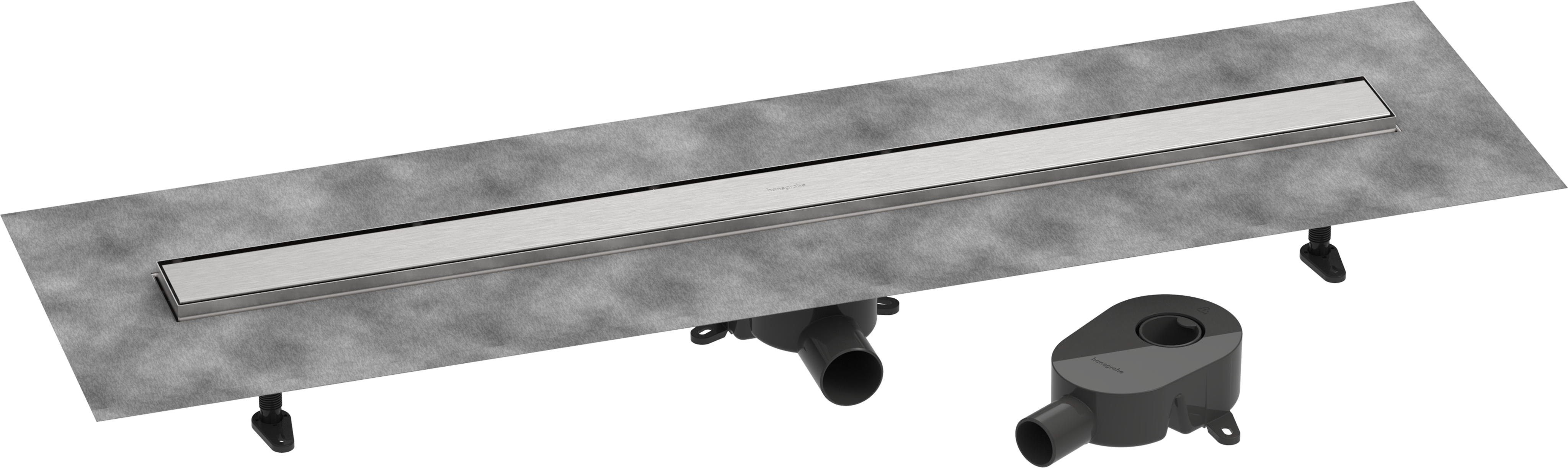 Komplettset Duschrinne 1000 rückseitig befliesbar für Standard-/flache Installation