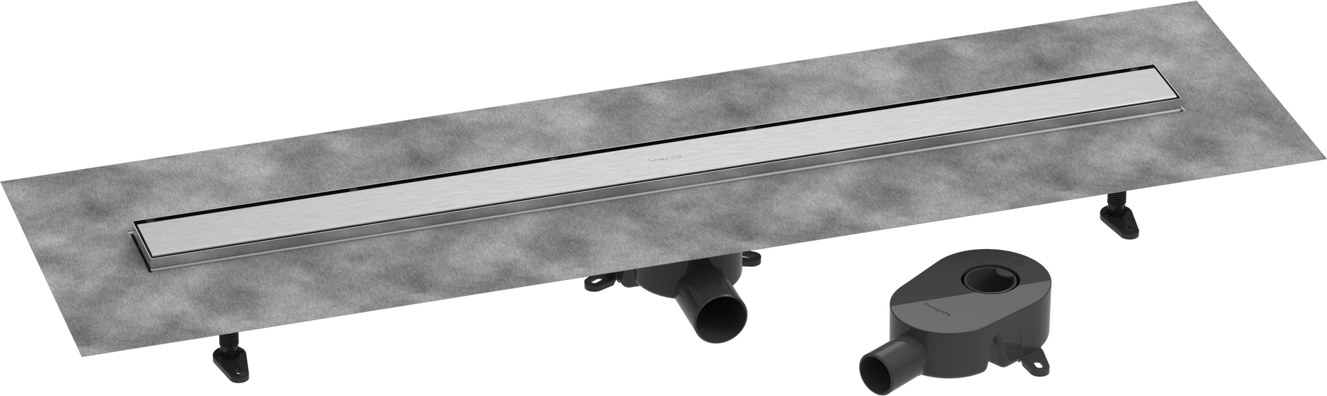 Komplettset Duschrinne 1000 rückseitig befliesbar für Standard-/flache Installation