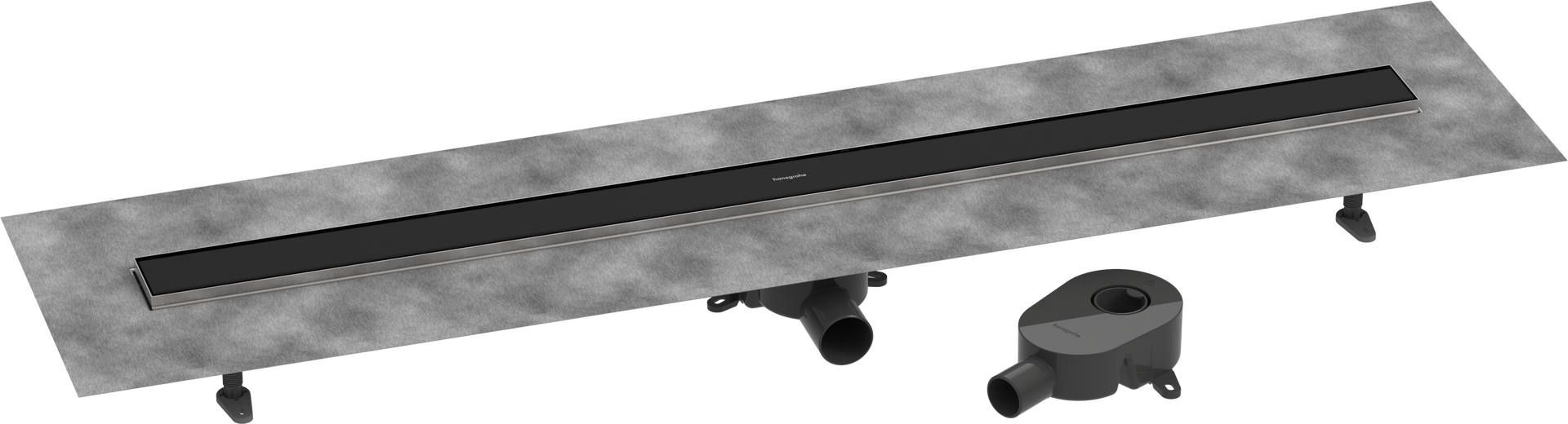 Komplettset Duschrinne 1200 rückseitig befliesbar für Standard-/flache Installation