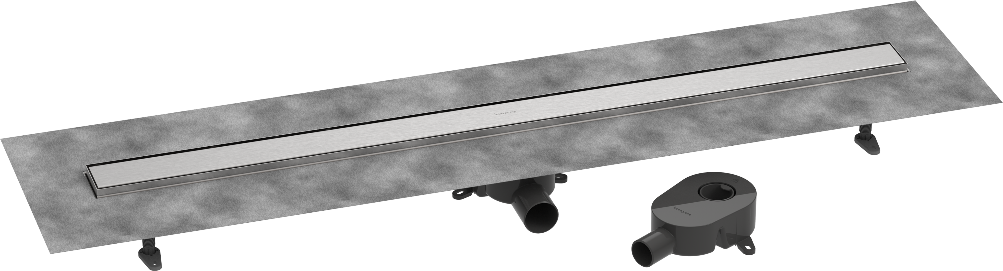 Komplettset Duschrinne 1200 rückseitig befliesbar für Standard-/flache Installation